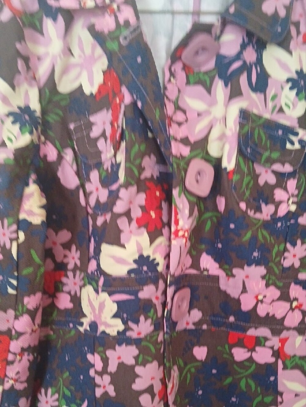 Tara Jarmon Pink Multi Floral Trench Coat - Picture 5 of 6